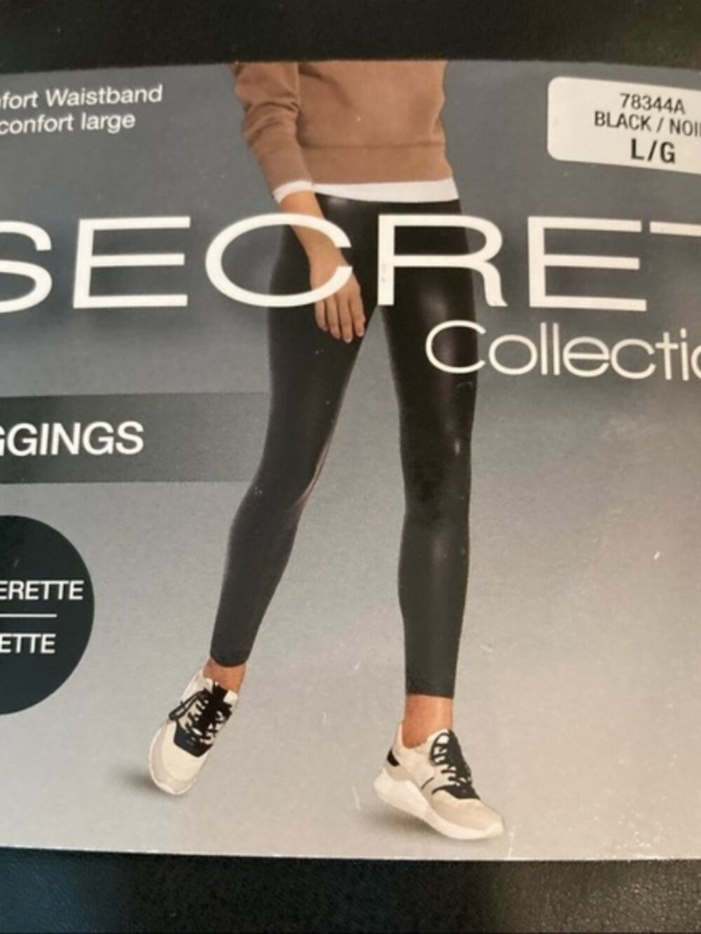 SECRET Sz L Leatherette Leggings with Wide Comfort Band NWT - Picture 2 of 5